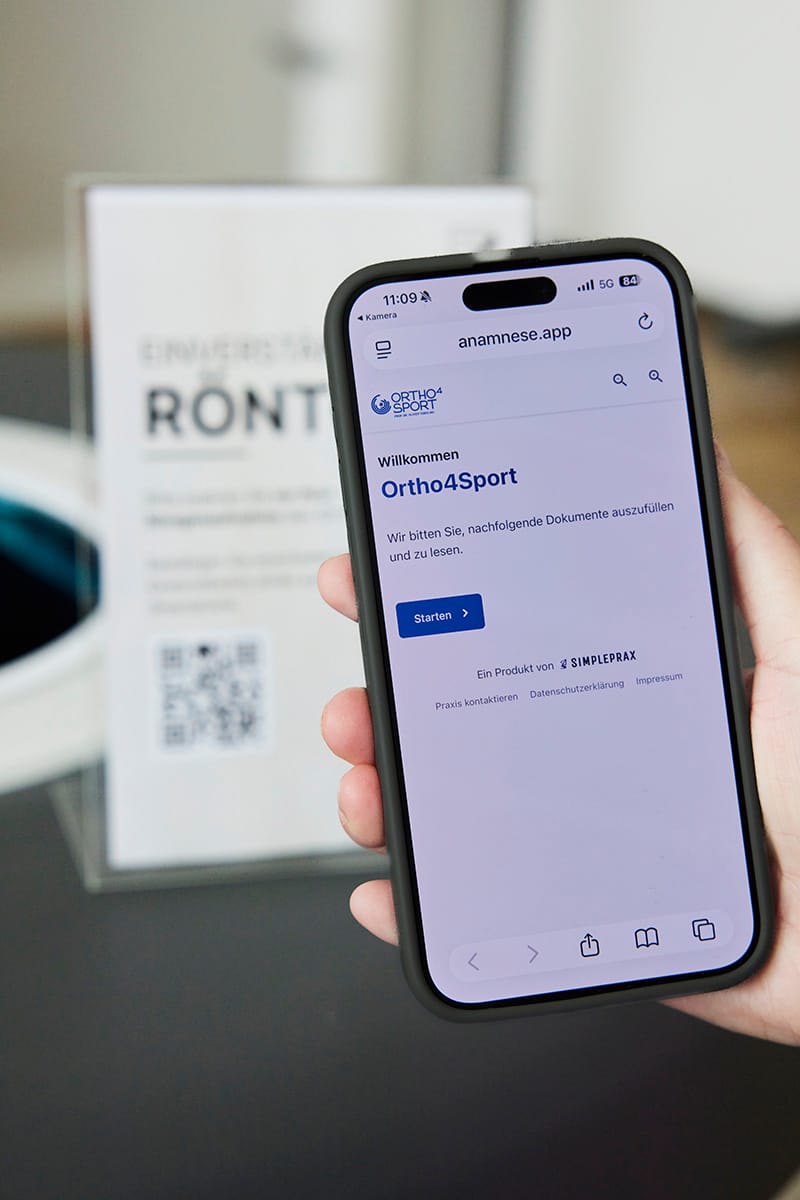Digitale Einverständniserklärung zur Röntgenaufnahme auf dem Smartphone in der Praxis